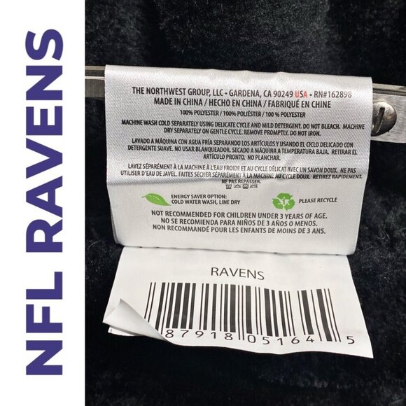 NFL BALTIMORE RAVENS Silk Touch Fleece Knee Length Belted Bath Robe, Large - Picture 8 of 10